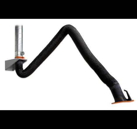 Exhaust arm for suction rail