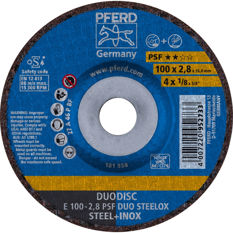 PFERD Navrondeller E 100-2,8 PSF DUO STEELOX/16,0