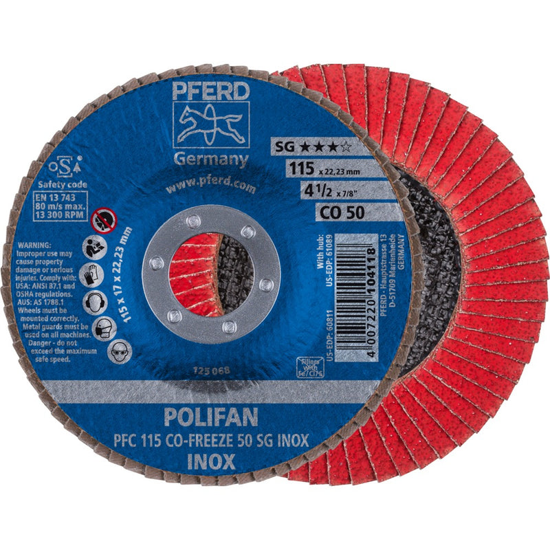 PFERD POLIFAN-lamellrondell PFC 115 CO-FREEZE 50 SG INOX