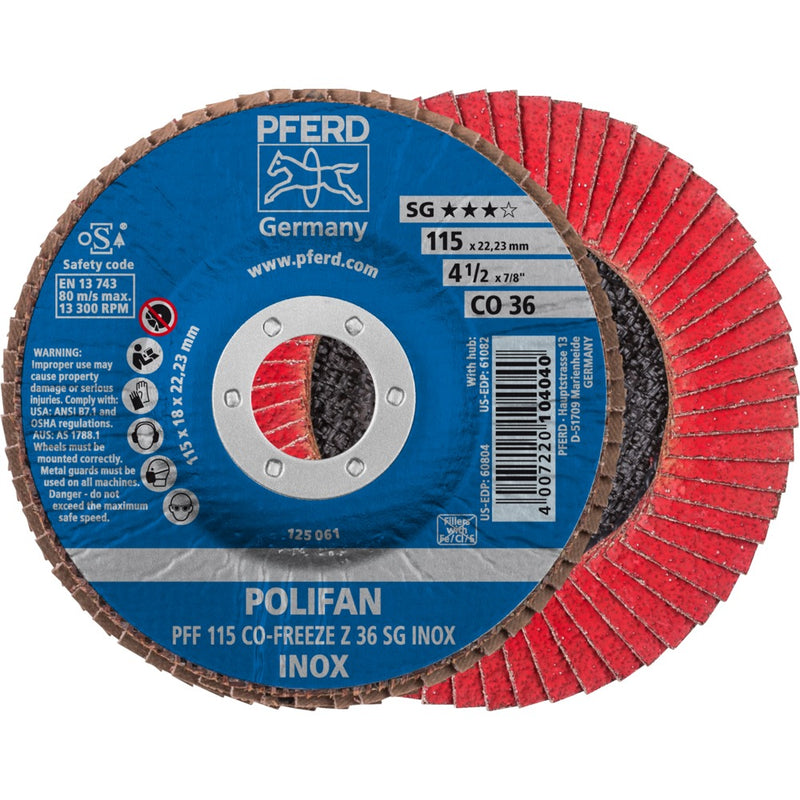 PFERD POLIFAN-lamellrondell PFF 115 CO-FREEZE 36 SG INOX