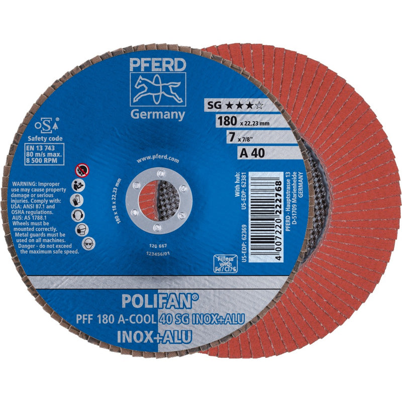 PFERD POLIFAN-lamellrondell PFF 180 A-COOL 40 SG INOX+ALU